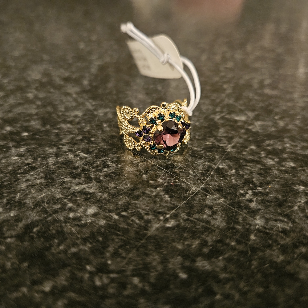Sorrelli Gold and Purple Coctail Ring